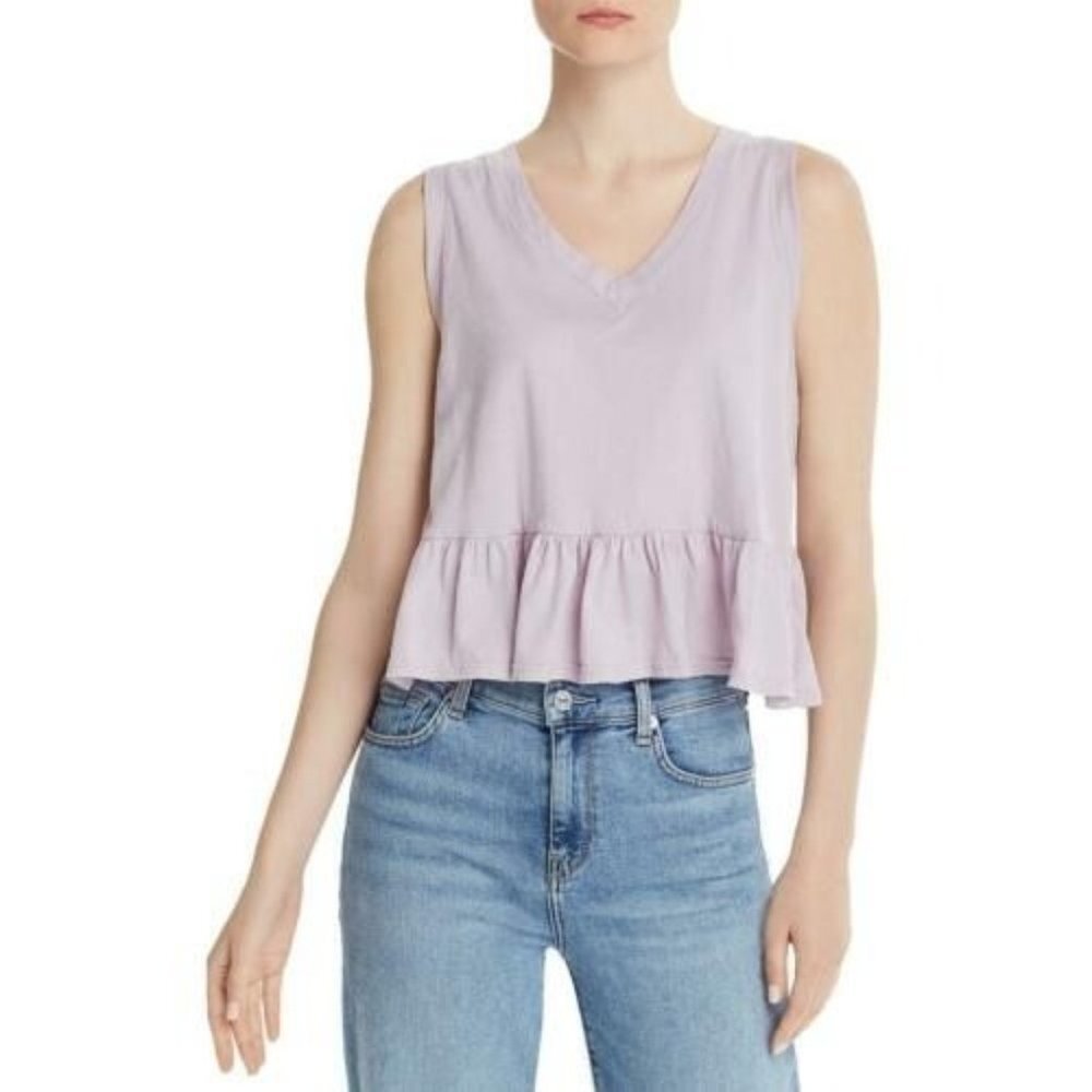 COMUNE V-Neck Peplum Tank‎ Purple